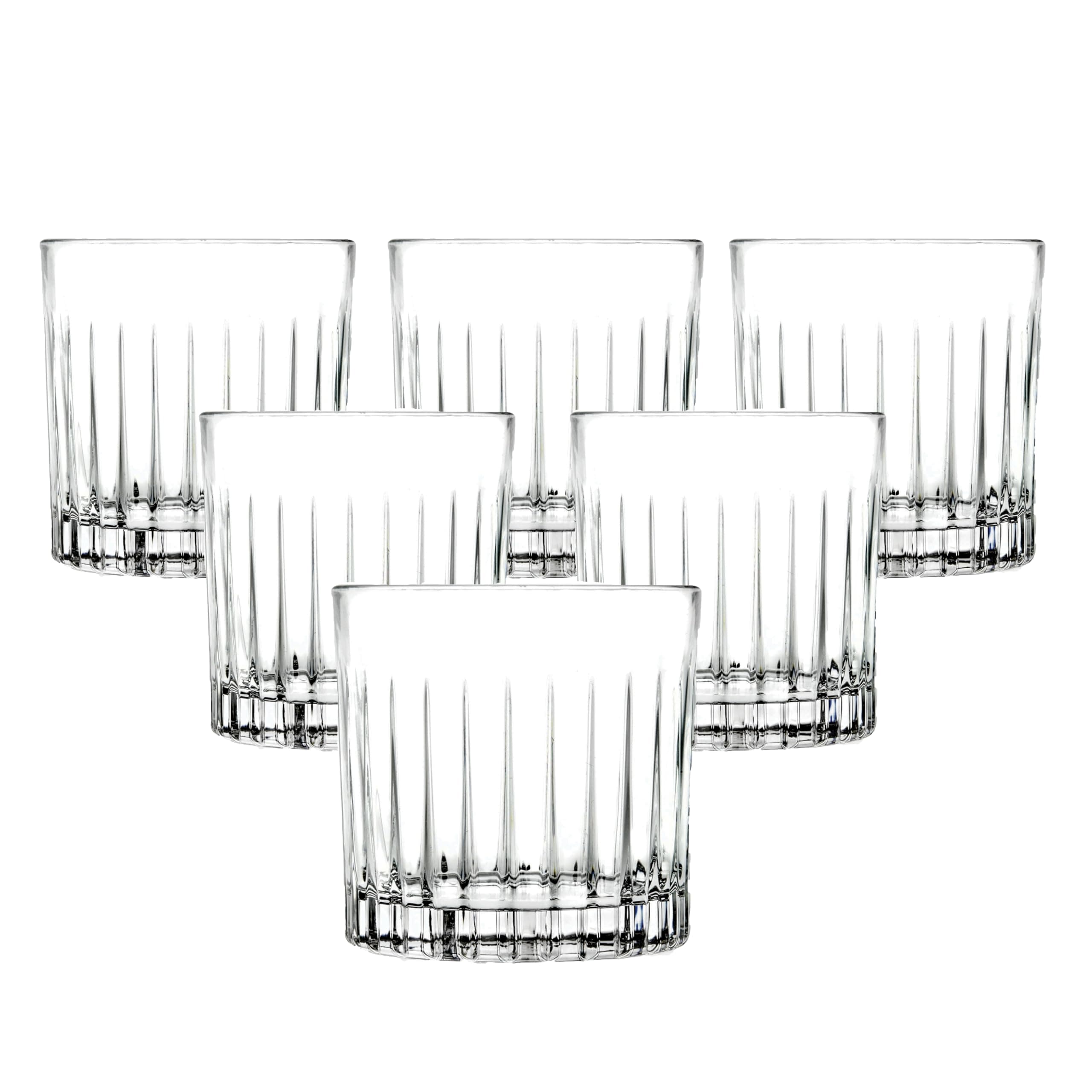 6-Piece Set of Clear 12 oz Double Old Fashion Glasses by Lorren Home Trends