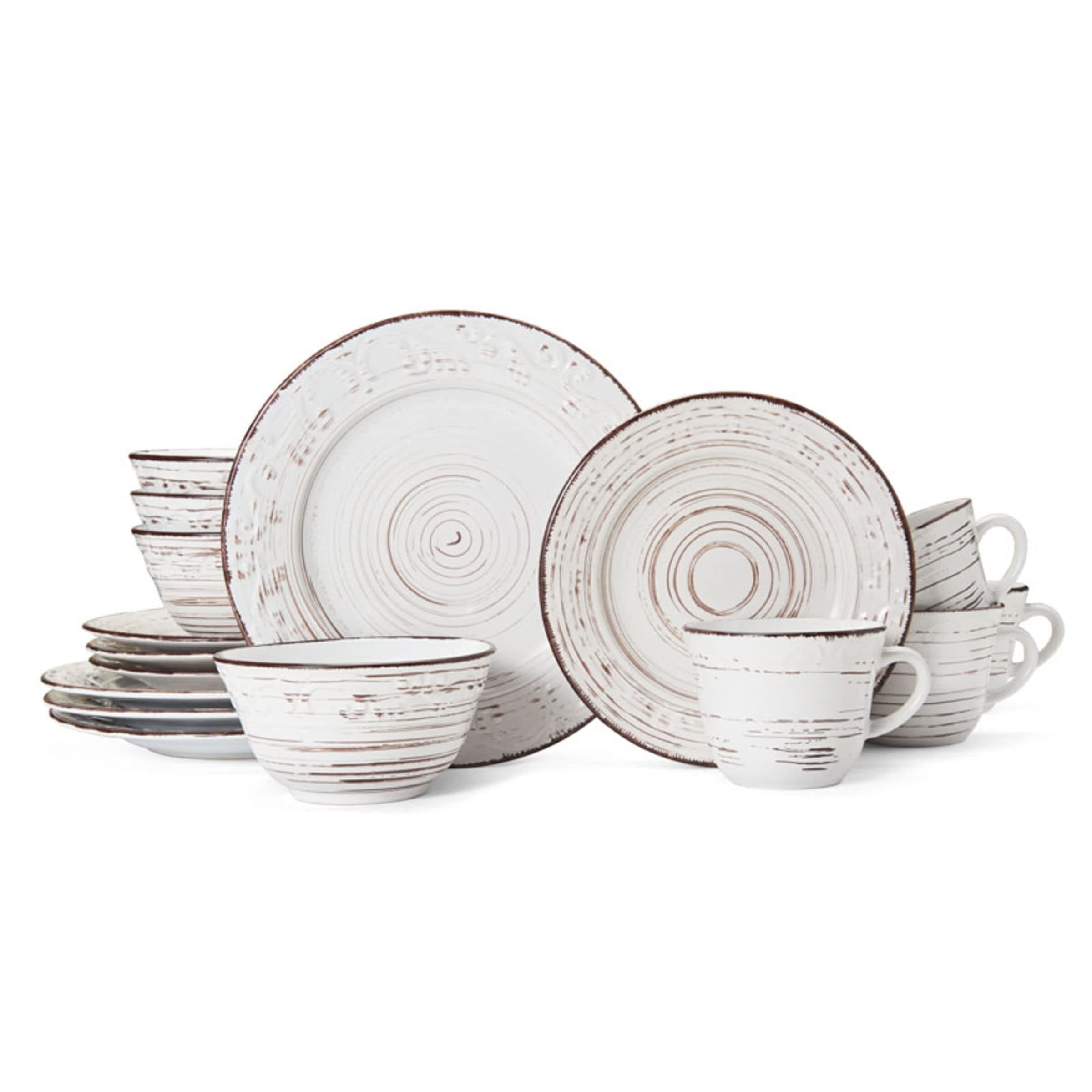 Pfaltzgraff Trellis White 16-Piece Dinnerware Set for 4