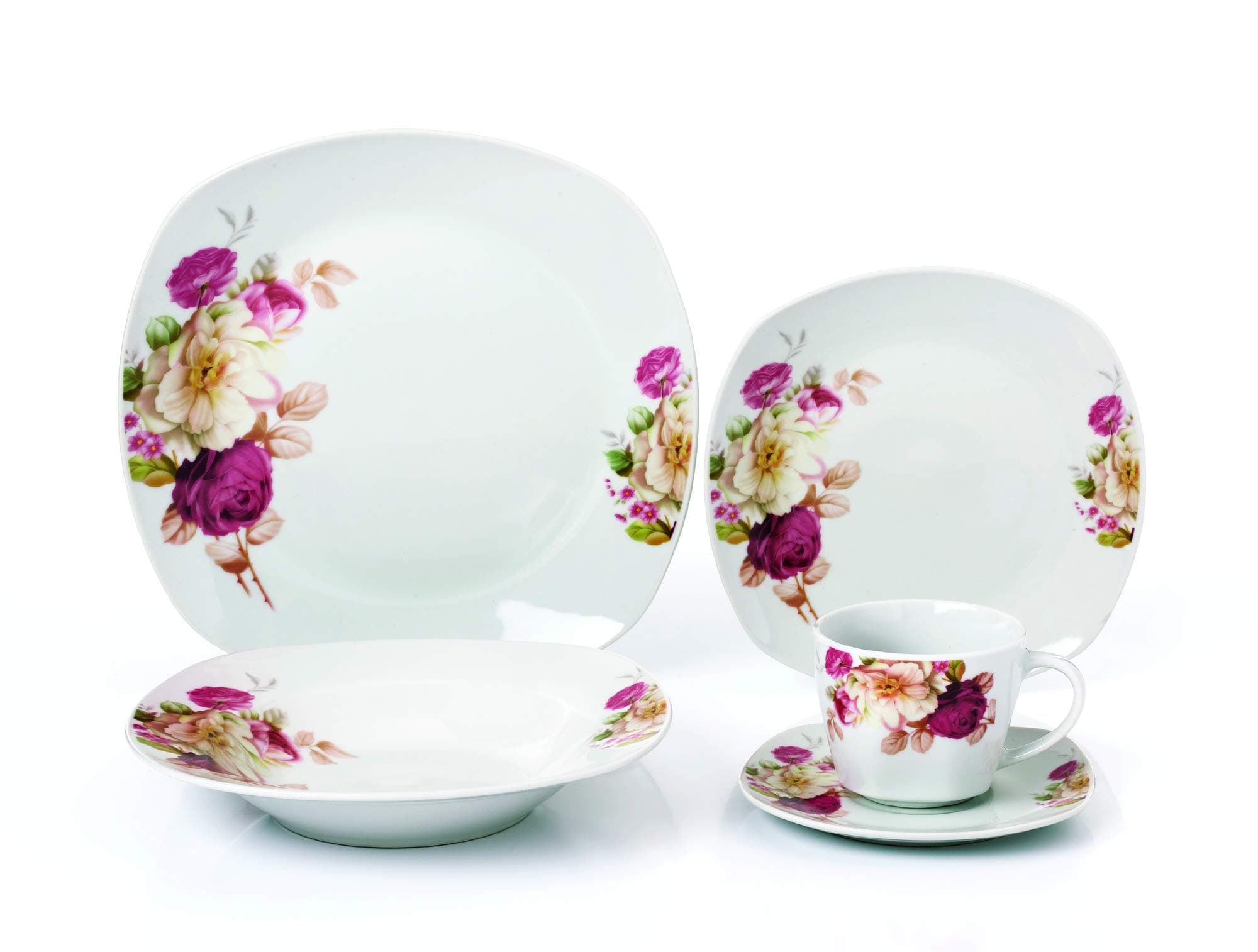 Lorren Home Trends LH427 Pink Dinner Set for Gatherings