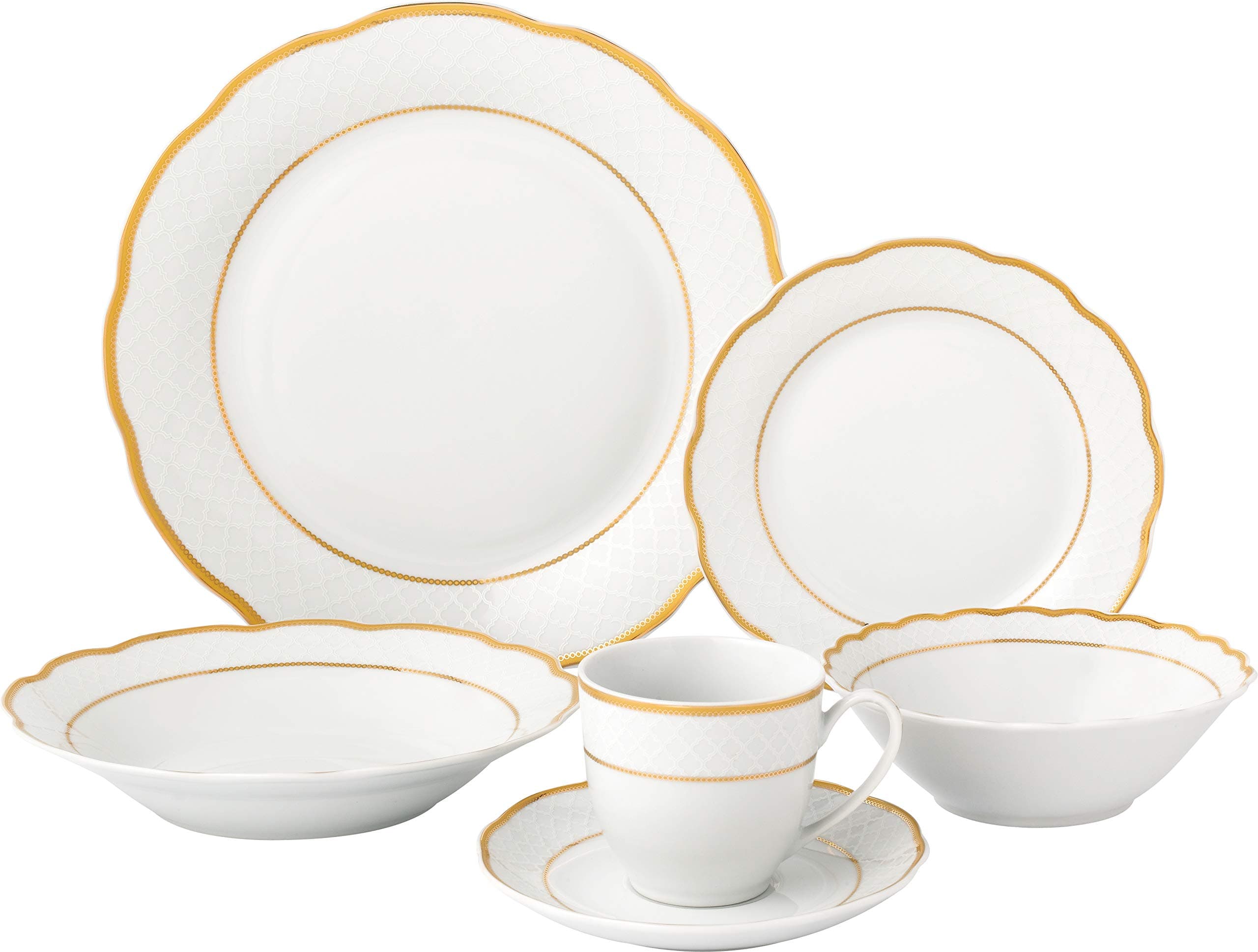 Gold Dinner Sets for Gatherings by Lorren Home Trends