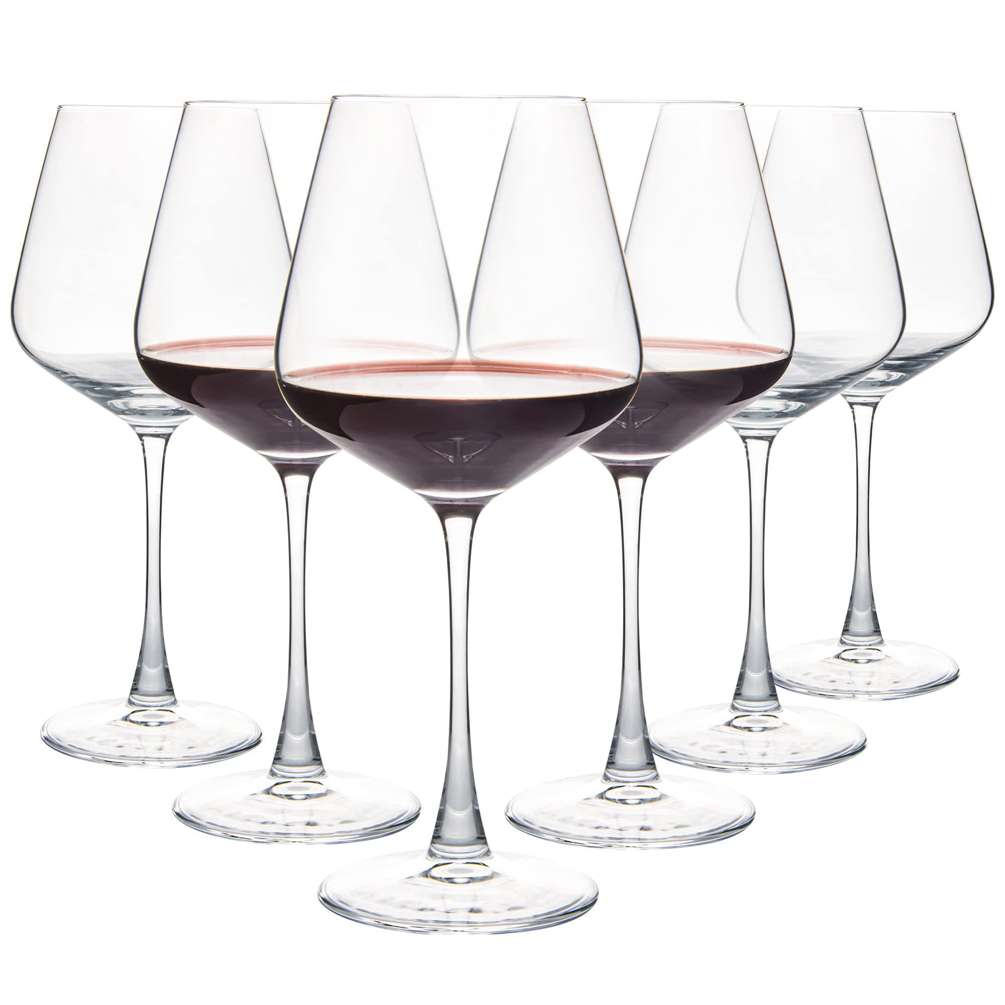 Large Burgundy Wine Glasses Set of 6, 20 oz, Perfect for Wine Tasting, Dinner Parties, Weddings, Birthdays