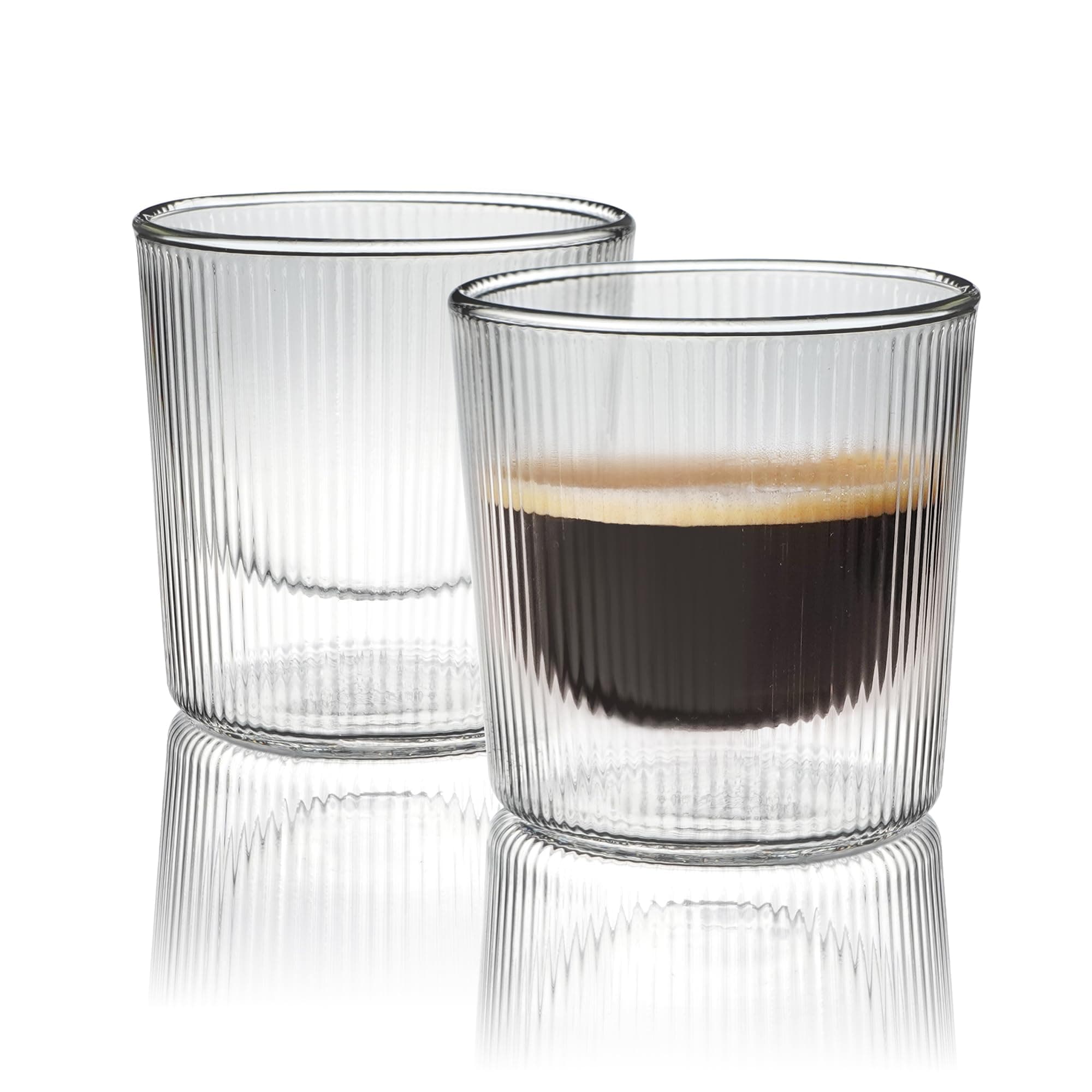 Insulated Glass Espresso Cups, Set of 2, 5.4oz Capacity