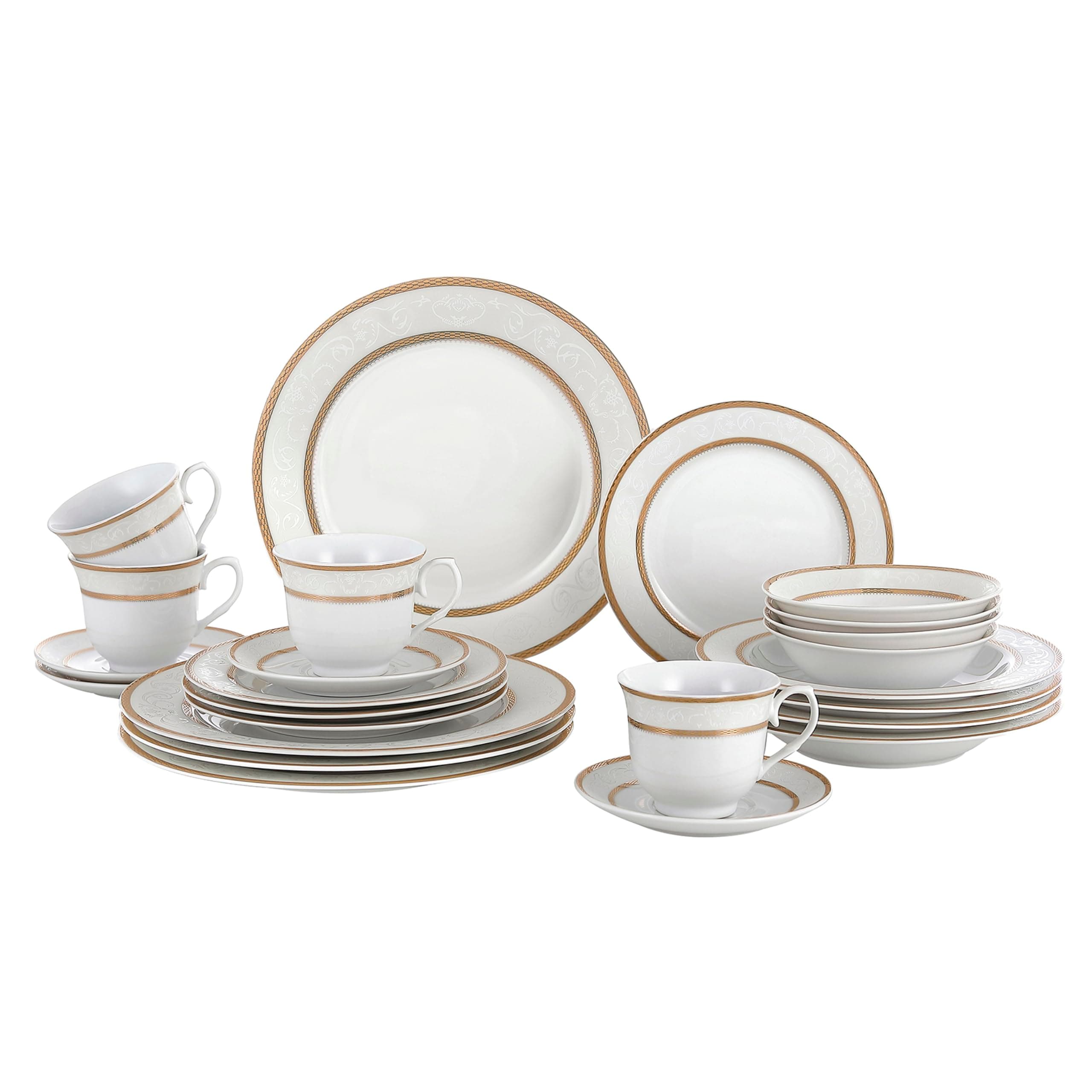 Amelia Gold Dinner Set by Lorren Home Trends