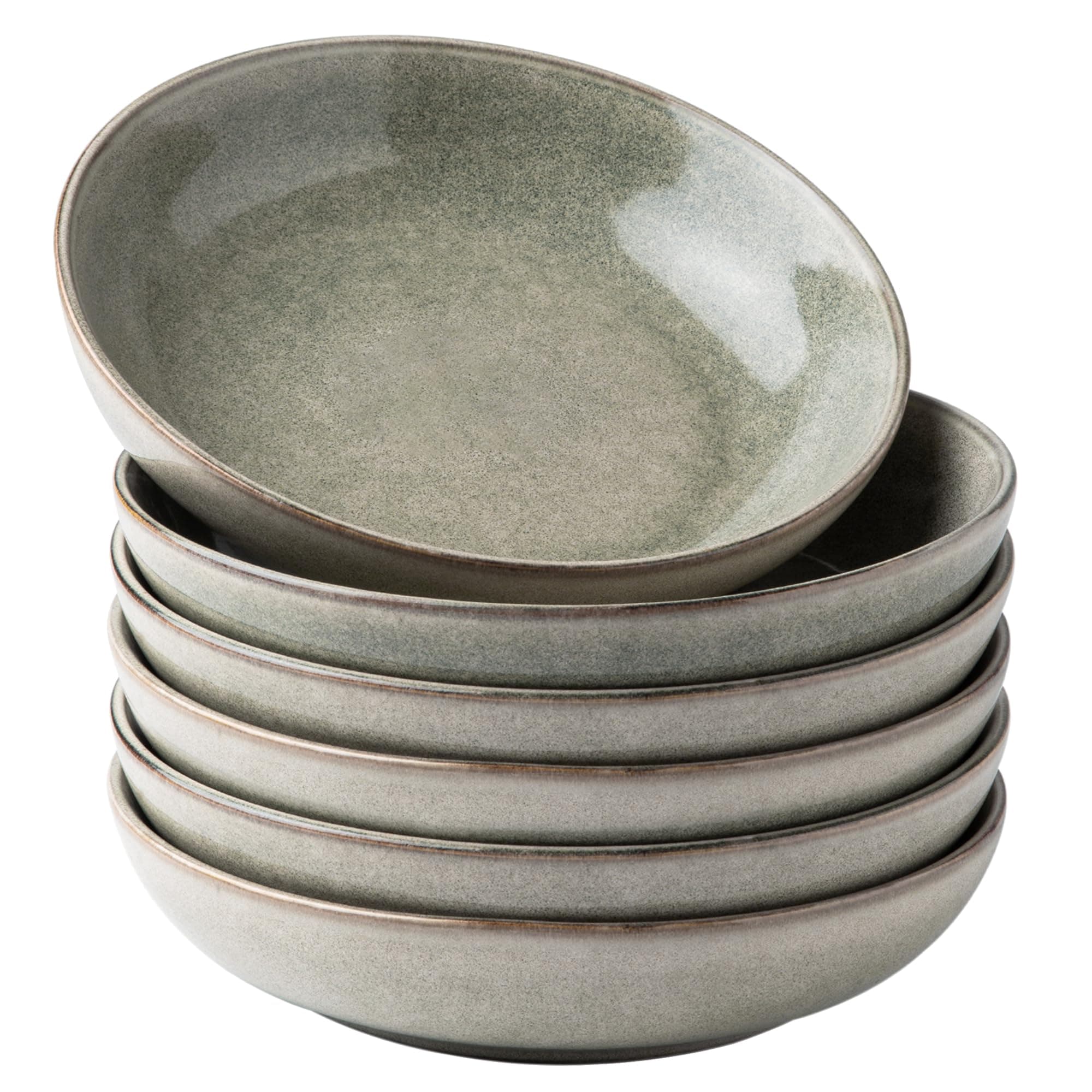 Large 8.5'' Pasta Bowls, Set of 6 Stoneware Serving Bowls