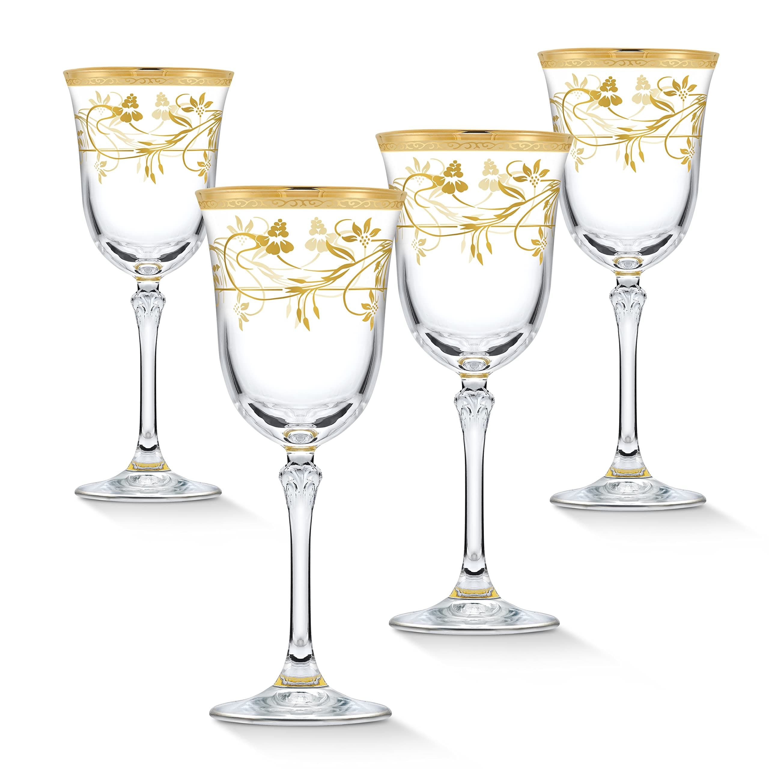 Rosalia Flower Red Wine Glasses, Set of 4