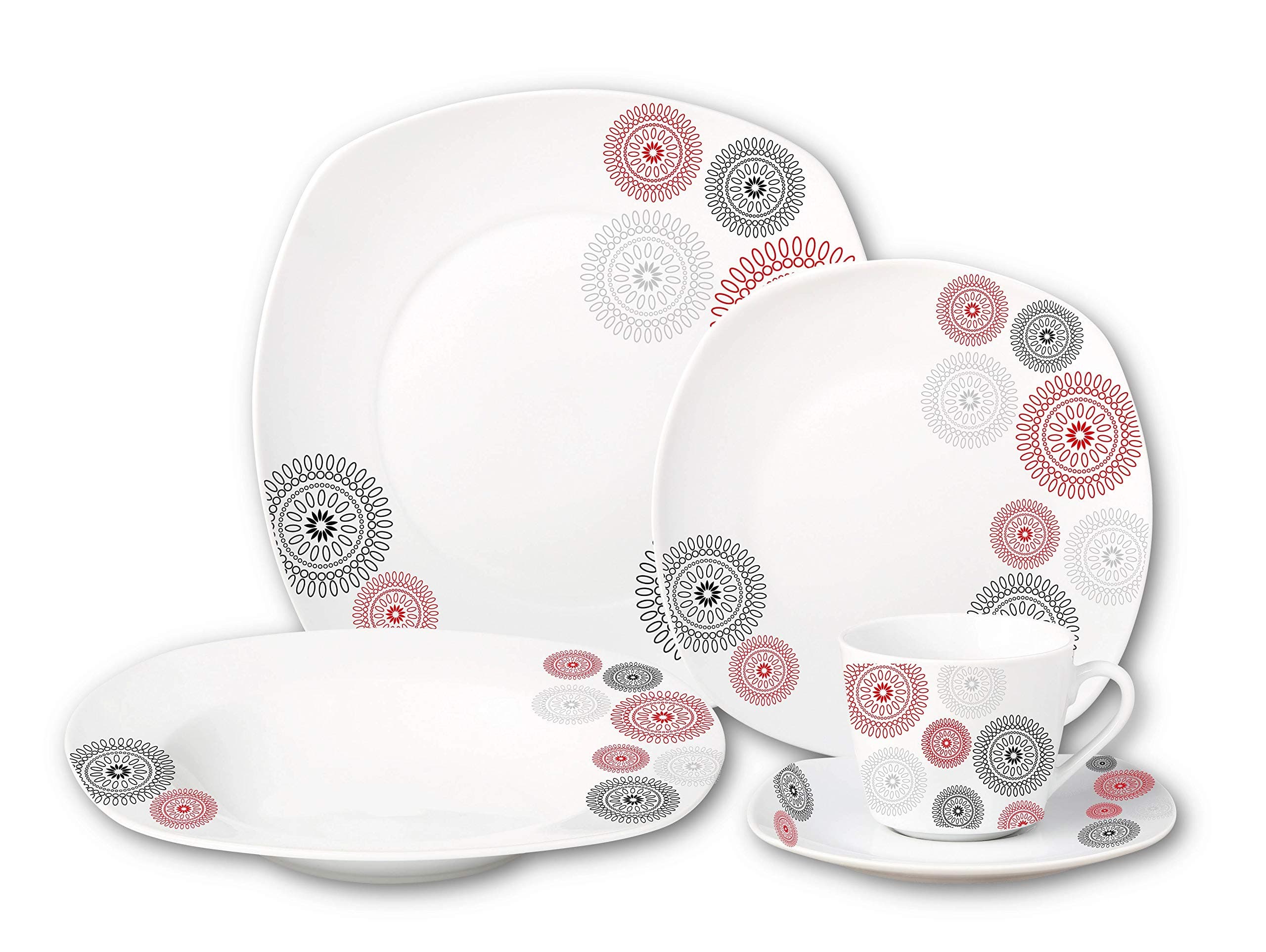 Lorren Home Trends Dinner Sets for Gatherings, Black, One Size