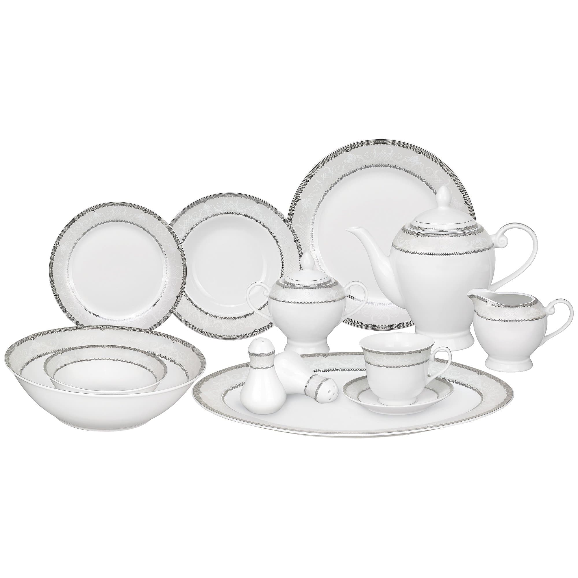 Lorren Home Trends Ballo 57-Piece Porcelain Dinnerware Set for 8