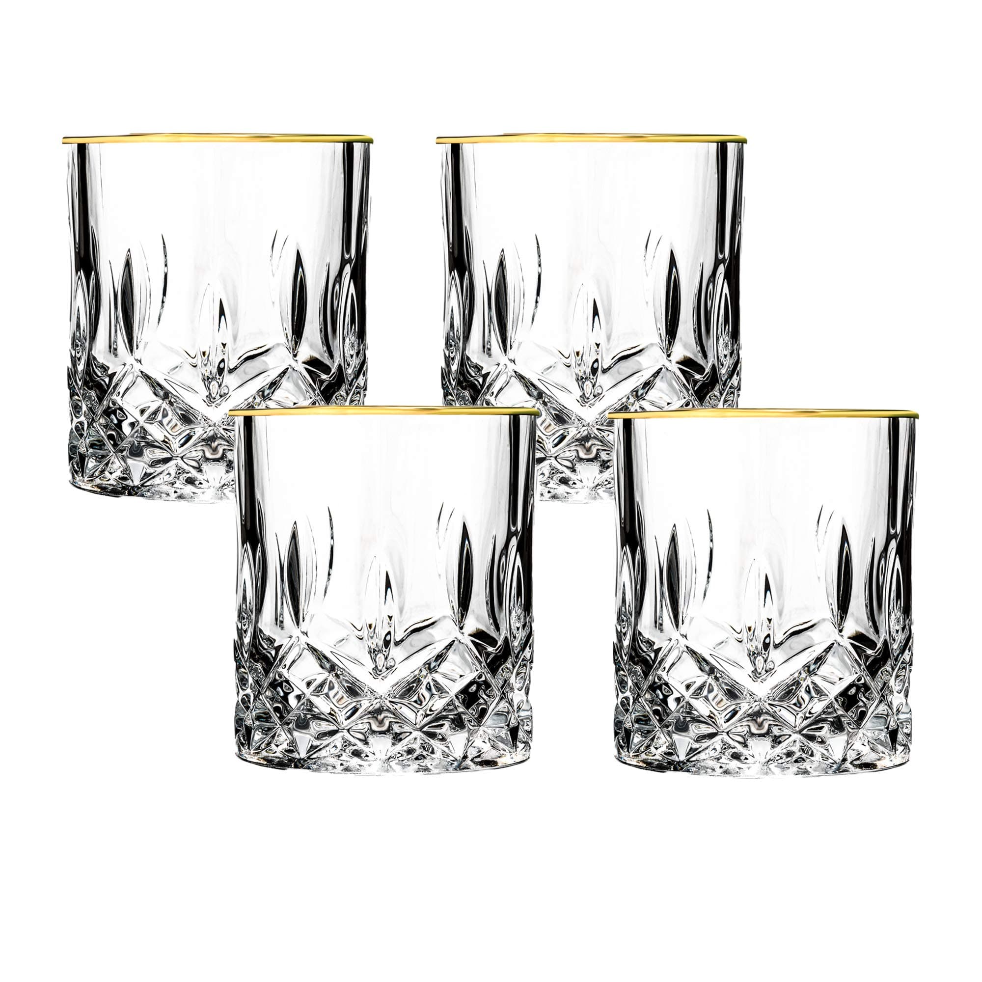 Elegant Gold Crystal Glassware Set for Adults