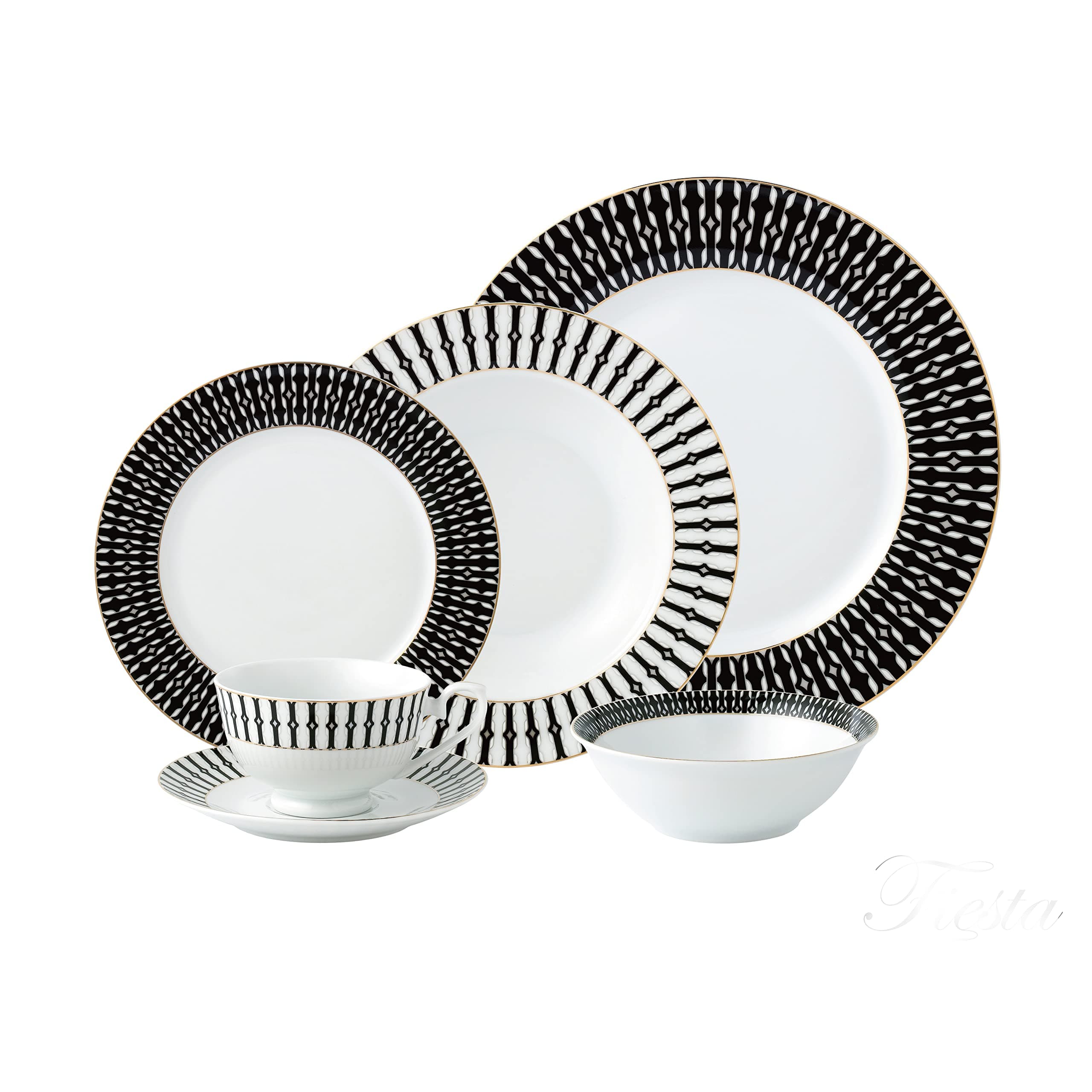 24-Piece Fine China Dinnerware Set, Service for 4 by Lorren Home Trends