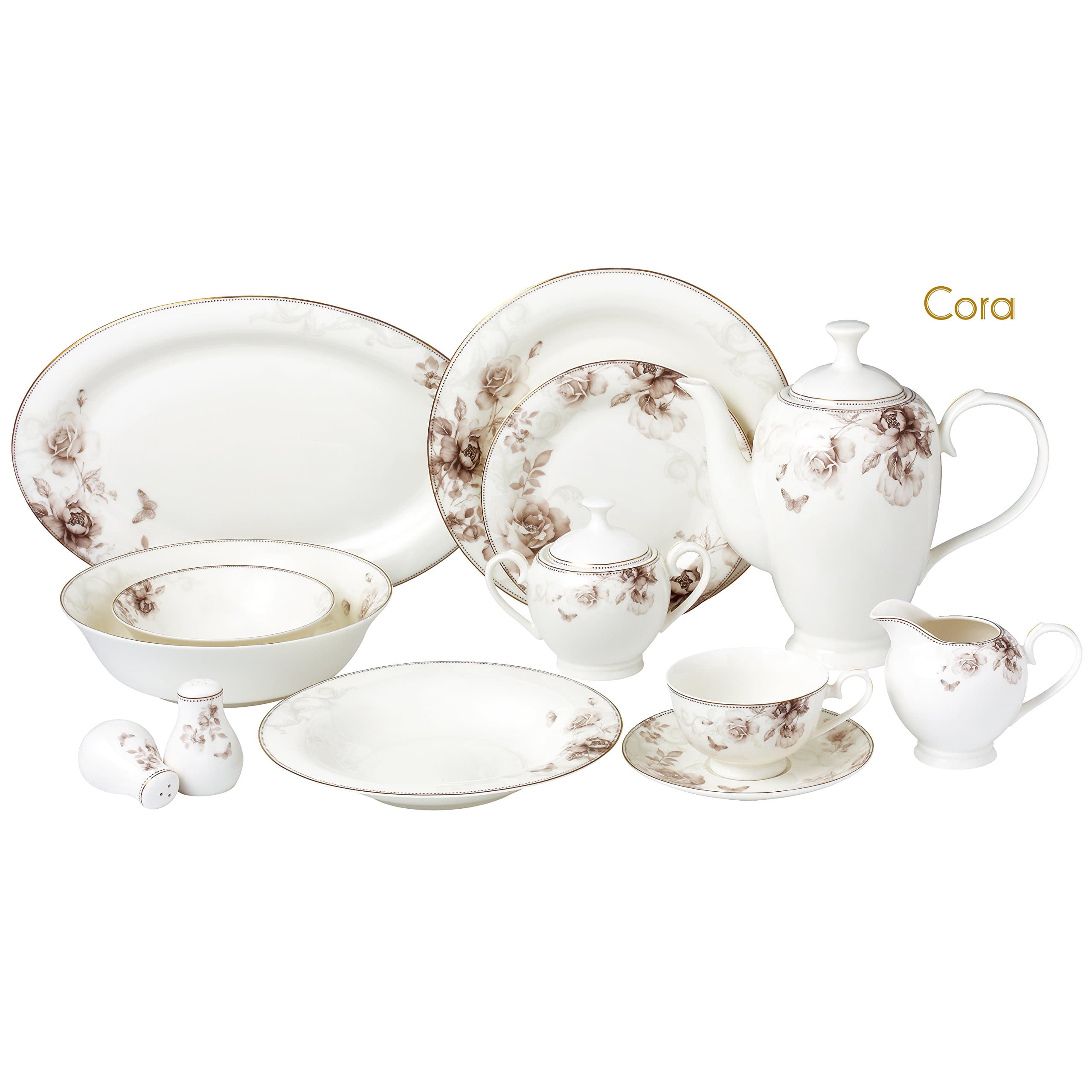 57-Piece Dinnerware Set for 8 People - Cora, Multicolor