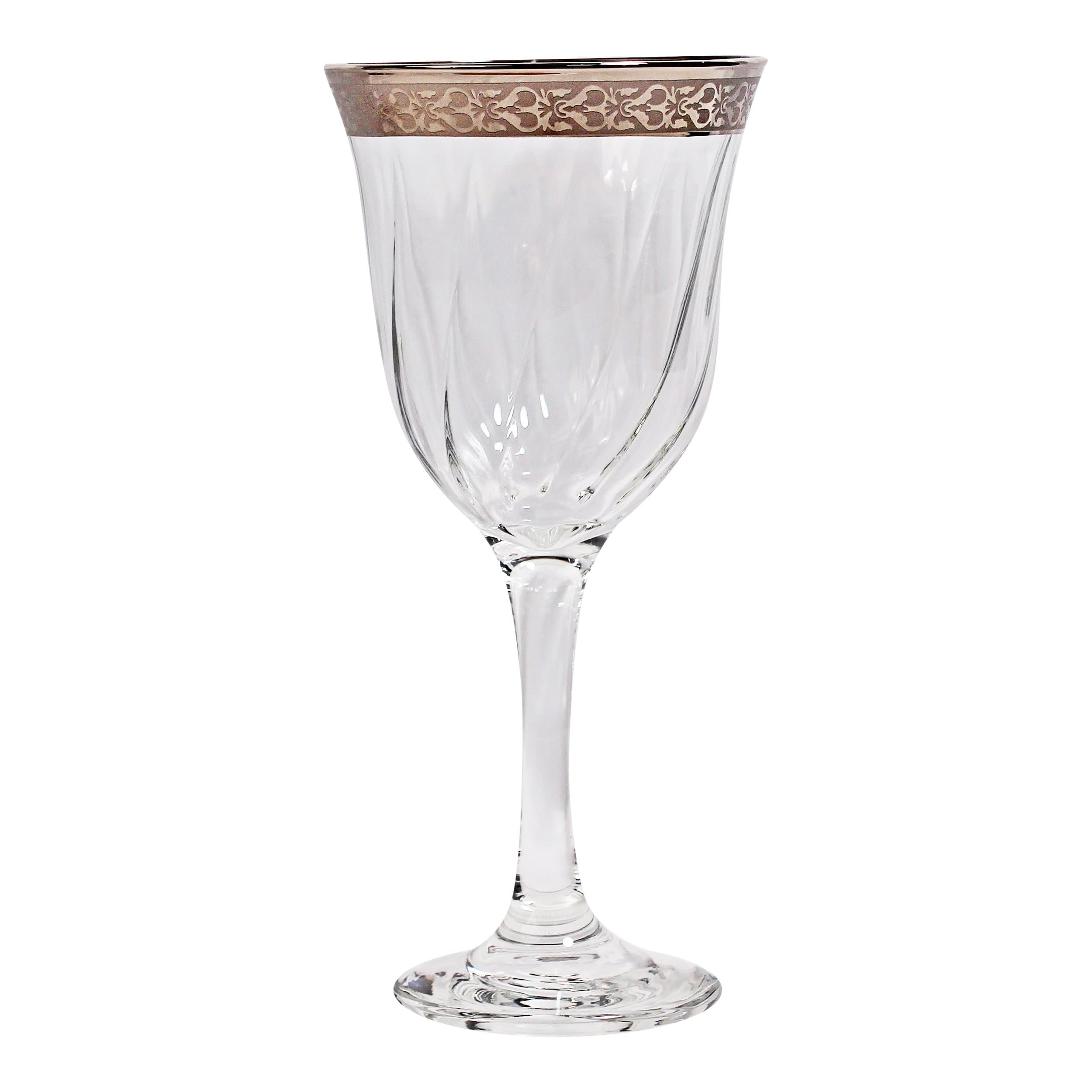 Lorren Home Trends Gold Band Venetian Red Wine Goblets (Set of 6)