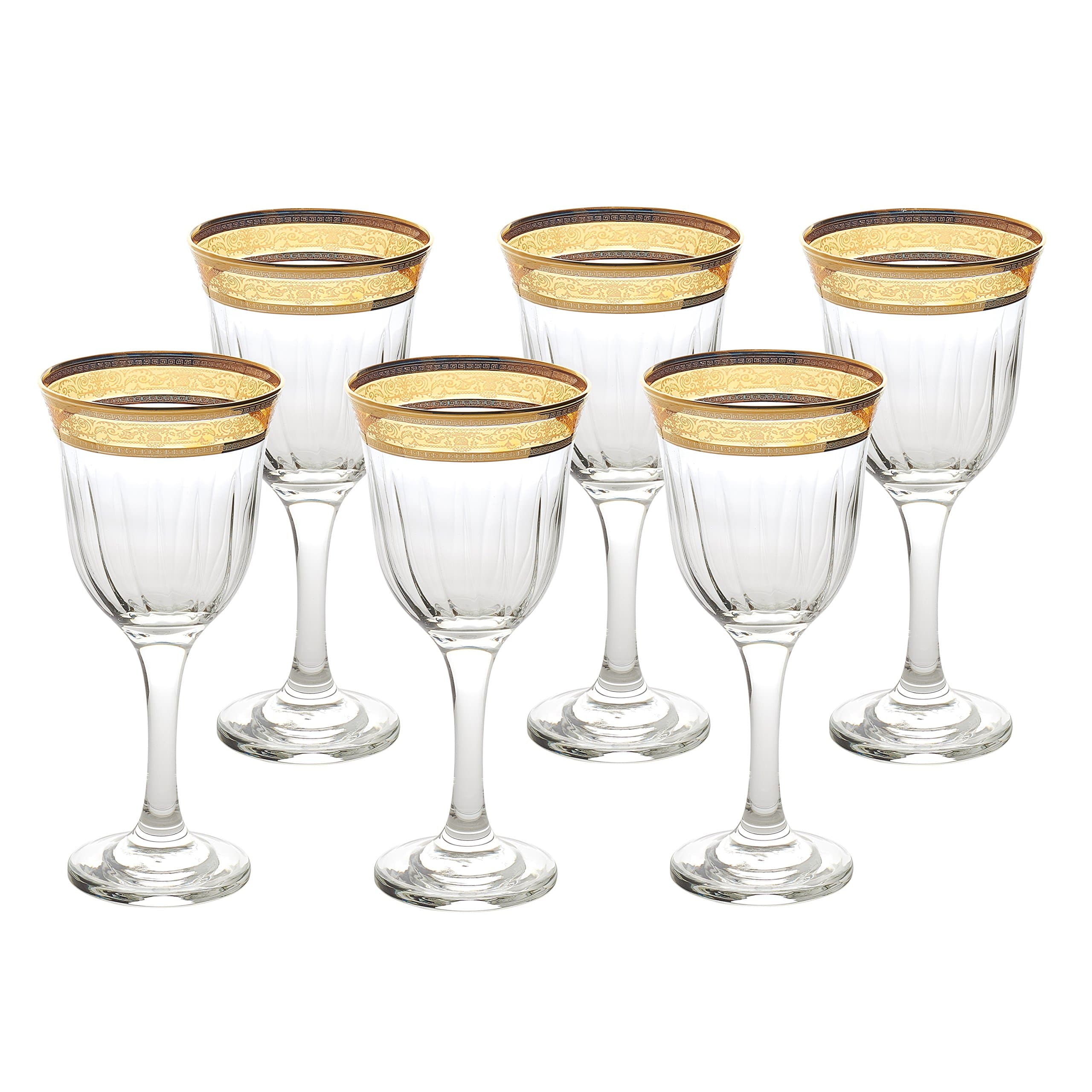 Lorren Home Trends Red Wine Melania Collection Amber Bowl Set, 6-Piece